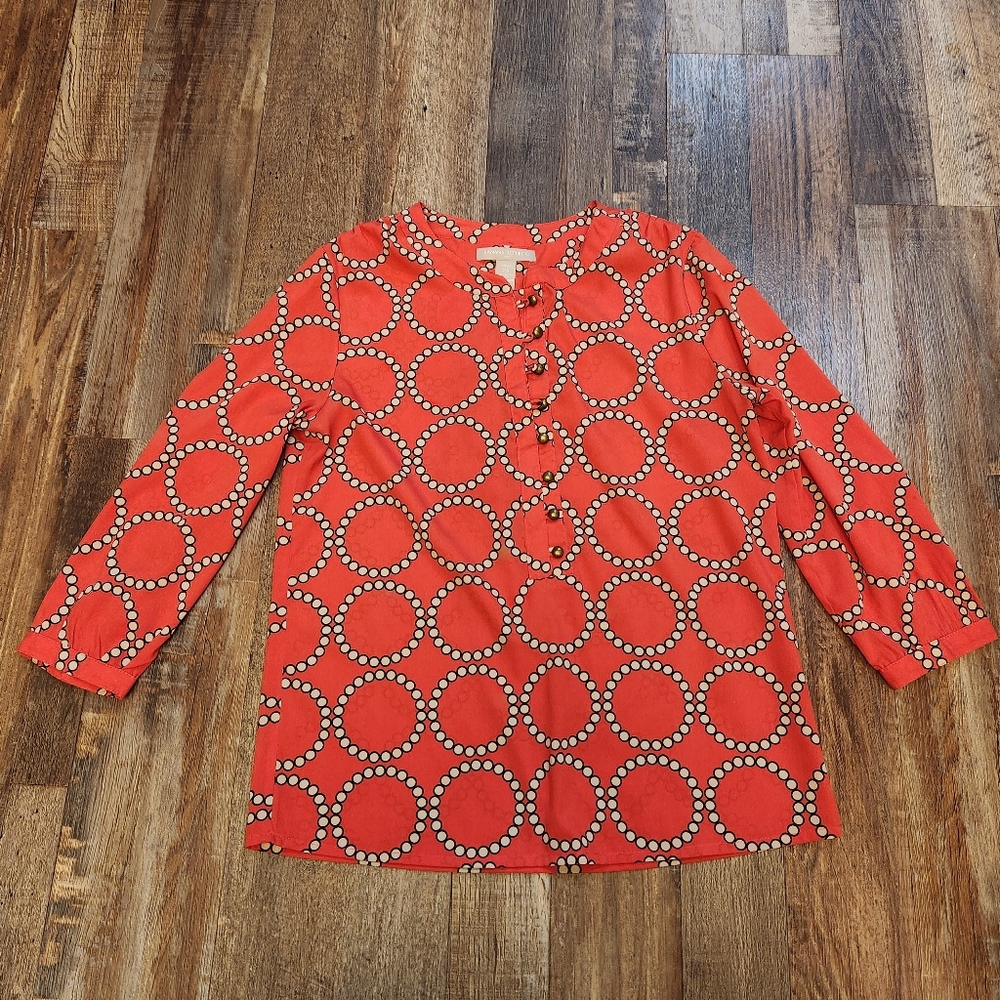 Banana Republic Coral Patterned Blouse Size XS